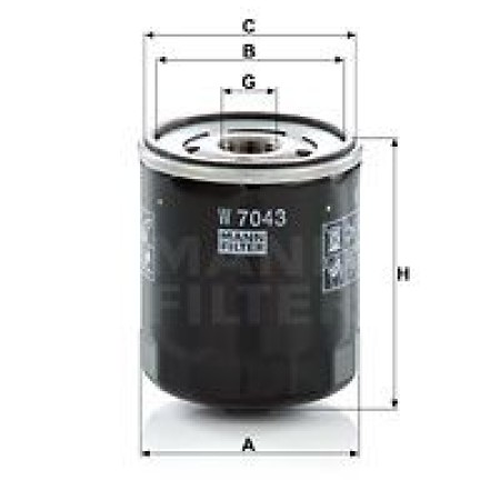 Olejový filtr MANN W7043 - 1 ks