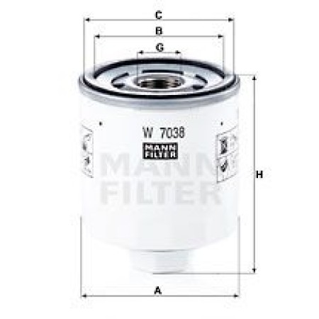 Olejový filtr MANN W7038 - 1 ks