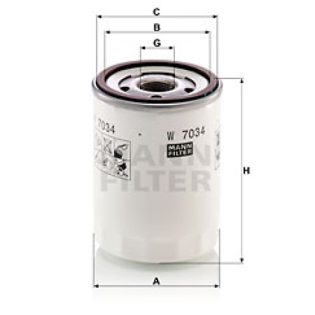 Olejový filtr MANN W7034 - 1 ks